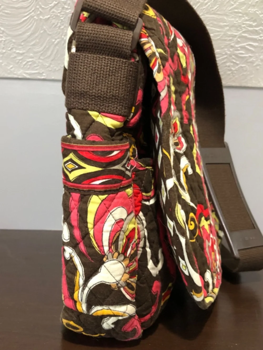 Vera Bradley Puccini Print Floral Laptop Crossbody Messenger Bag